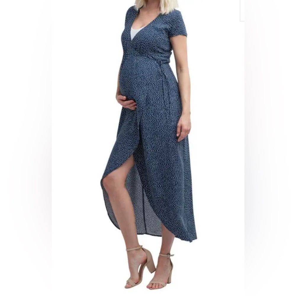 NOM Maternity Delilah Wrap Maxi Dress Size Large